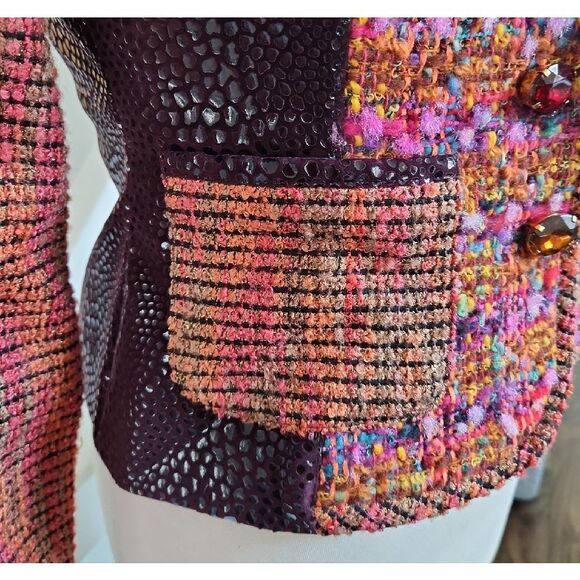 Kristina Popovitch Multicolor Tweed Women's Blazer With Matching Skirt - Picture 7 of 9